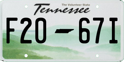 TN license plate F2067I