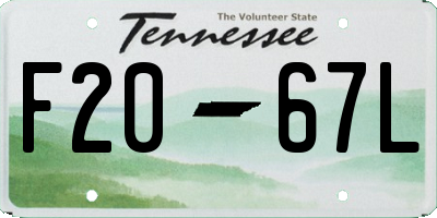 TN license plate F2067L