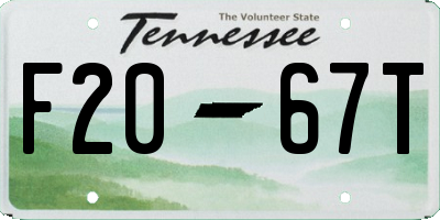 TN license plate F2067T