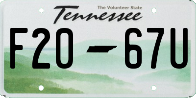 TN license plate F2067U