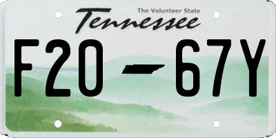 TN license plate F2067Y