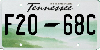 TN license plate F2068C