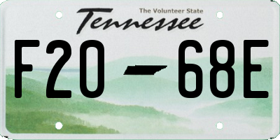 TN license plate F2068E