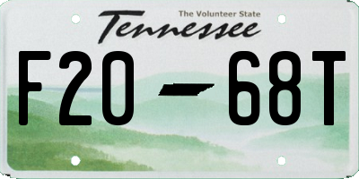 TN license plate F2068T