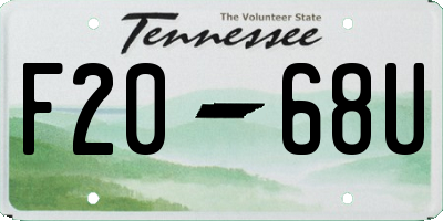 TN license plate F2068U