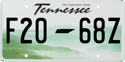 TN license plate F2068Z