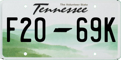 TN license plate F2069K