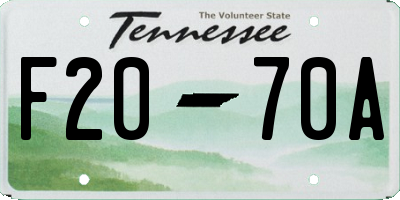 TN license plate F2070A
