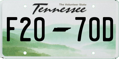 TN license plate F2070D