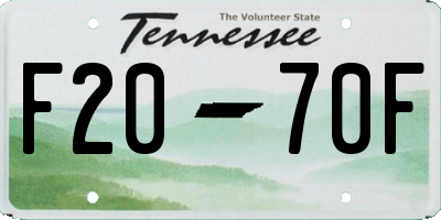 TN license plate F2070F