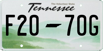 TN license plate F2070G