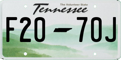 TN license plate F2070J