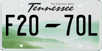TN license plate F2070L