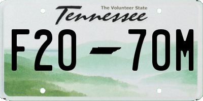 TN license plate F2070M