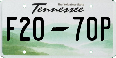 TN license plate F2070P