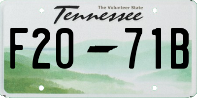 TN license plate F2071B