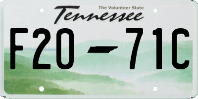 TN license plate F2071C