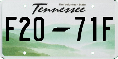TN license plate F2071F