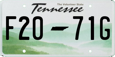TN license plate F2071G