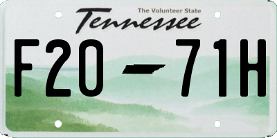 TN license plate F2071H