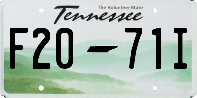 TN license plate F2071I