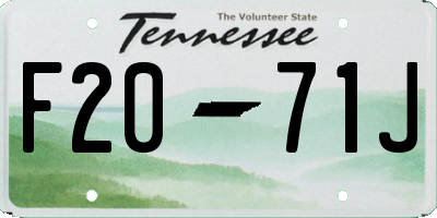 TN license plate F2071J
