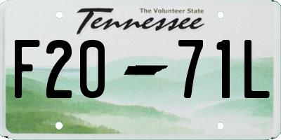 TN license plate F2071L