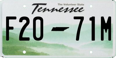 TN license plate F2071M
