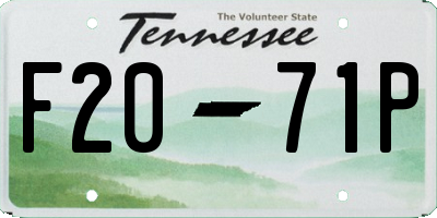 TN license plate F2071P