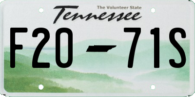 TN license plate F2071S