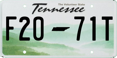 TN license plate F2071T