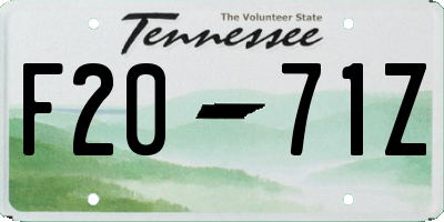 TN license plate F2071Z