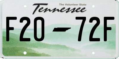 TN license plate F2072F
