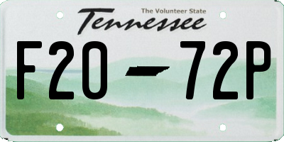TN license plate F2072P