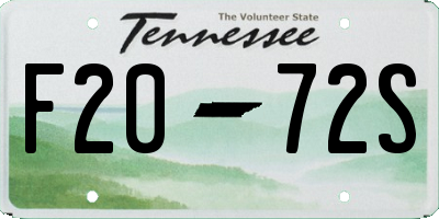 TN license plate F2072S