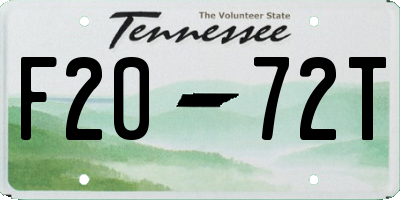 TN license plate F2072T