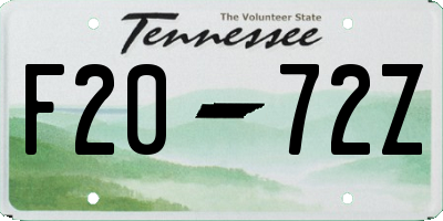 TN license plate F2072Z