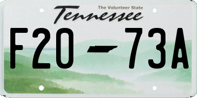 TN license plate F2073A