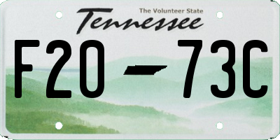 TN license plate F2073C