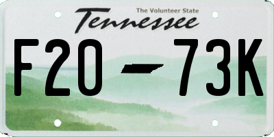TN license plate F2073K
