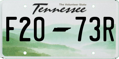 TN license plate F2073R
