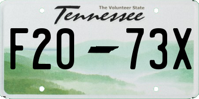 TN license plate F2073X