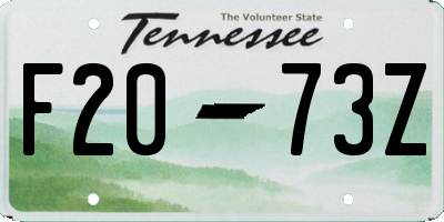 TN license plate F2073Z