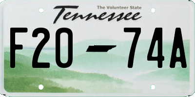 TN license plate F2074A