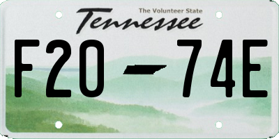 TN license plate F2074E