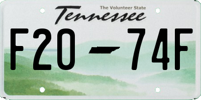 TN license plate F2074F