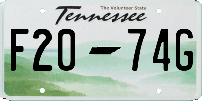 TN license plate F2074G