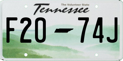 TN license plate F2074J