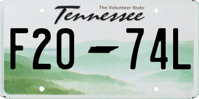 TN license plate F2074L
