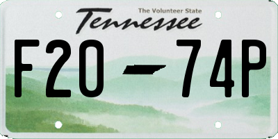 TN license plate F2074P